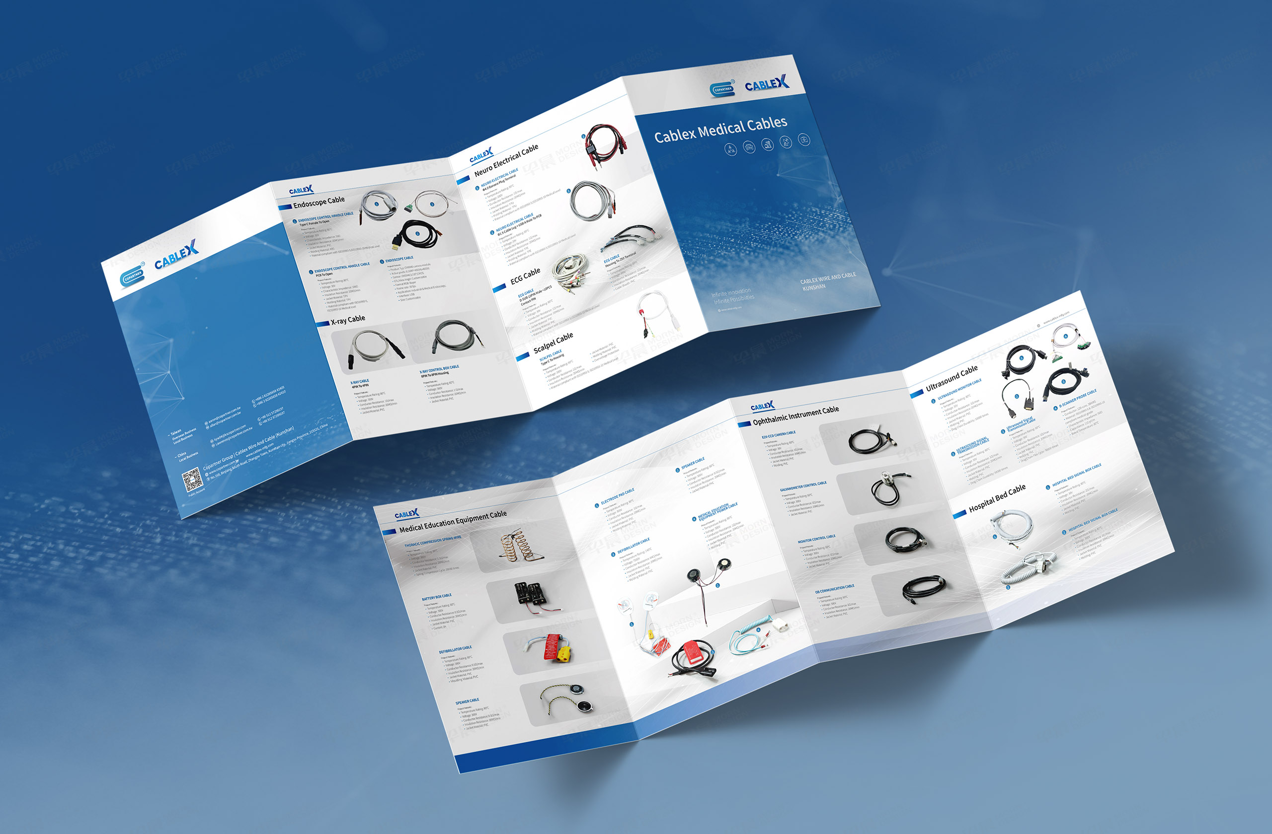 折頁設計,宣傳折頁設計,四折頁設計,宣傳冊設計,昆山,凱穎電子醫用線束折頁設計,制作,公司